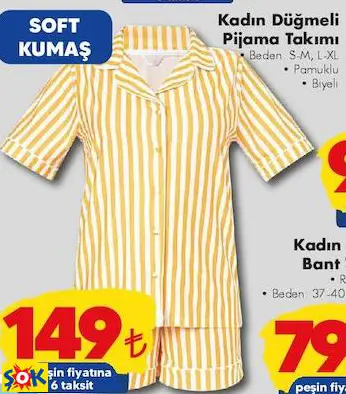 KADIN DÜĞMELİ PİJAMA TAKIMI